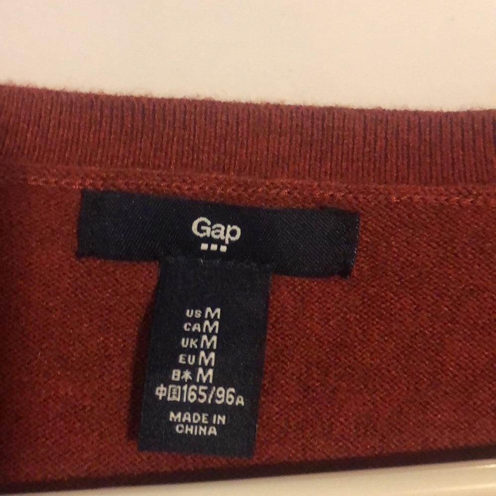 GAP Cherry Red Cardigan Sweater V-Neck - Picture 5 of 6